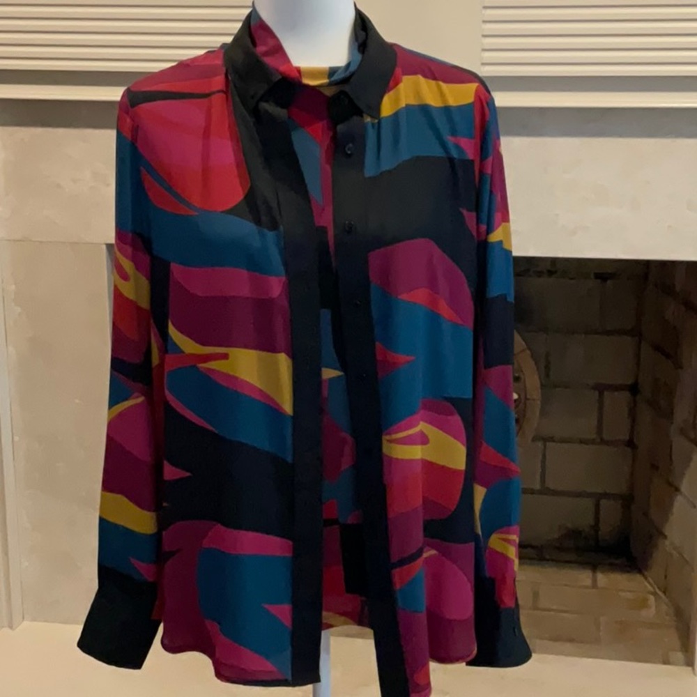 2 PC BLOUSE SET by ANNE KLEIN, MULTI COLORS XL & 14